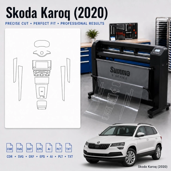 Plantilla de corte interior Skoda Karoq 2020 para PPF y vinilo