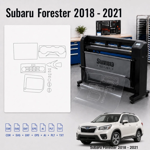 Plantilla de corte interior Subaru Forester 2018 2021 para PPF y vinilo