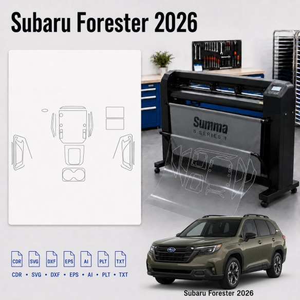 Plantilla de corte interior Subaru Forester 2026 para PPF y vinilo