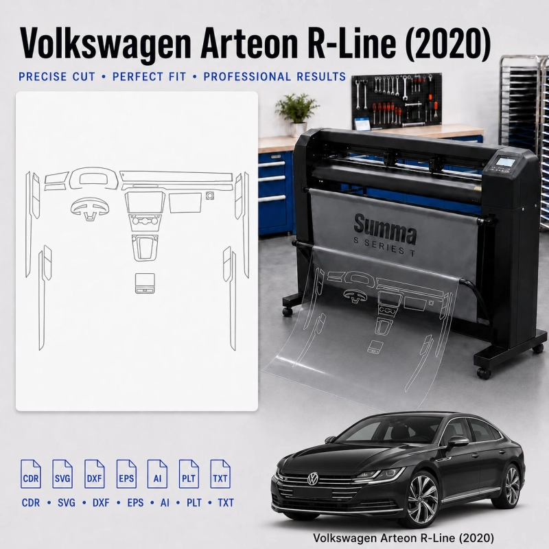 Volkswagen Arteon R Line 2020 interieur PPF- en wrap-sjabloon