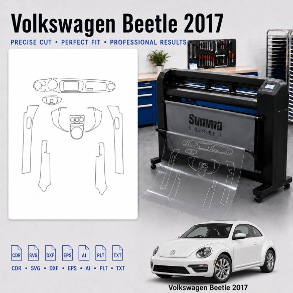 Gabarit de découpe intérieur Volkswagen Beetle 2017 pour PPF et covering