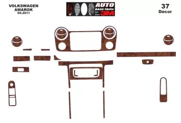 Volkswagen Amarok 01.2011 3M 3D Interior Dashboard Trim Kit Dash Trim Dekor 35-Parts