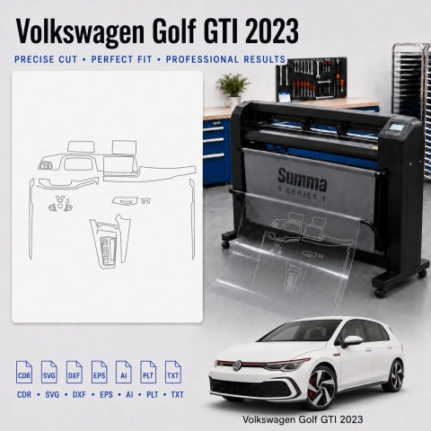 Gabarit de découpe intérieur Volkswagen Golf Gti 2023 pour PPF et covering