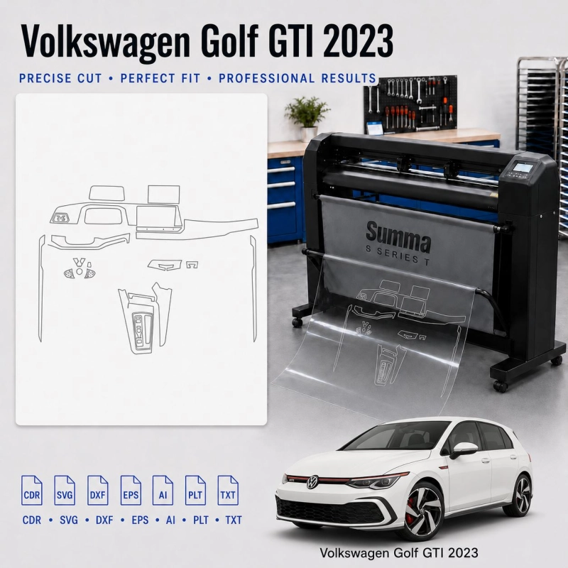 Gabarit de découpe intérieur Volkswagen Golf Gti 2023 pour PPF et covering