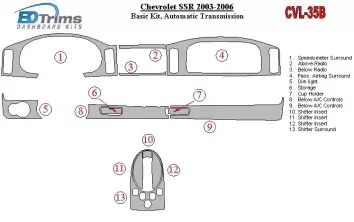 Chevrolet SSR 2003-2006 Basic Set Decor de carlinga su interior