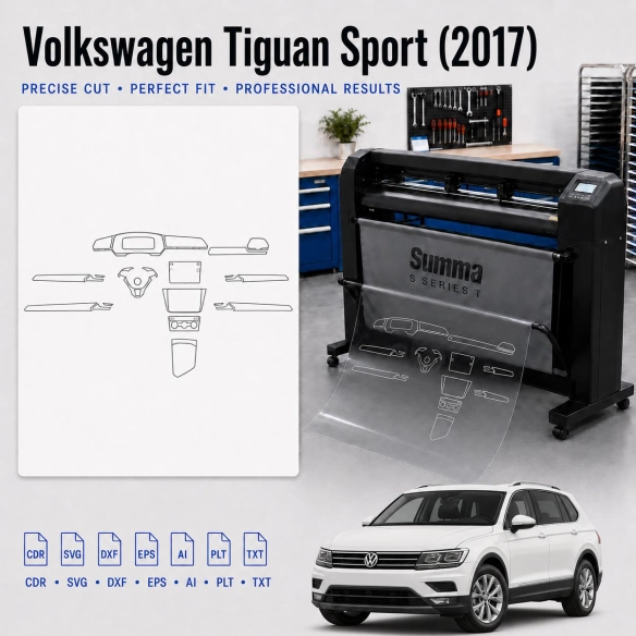 Dima di taglio interni Volkswagen Tiguan Sport 2017 per PPF e wrapping
