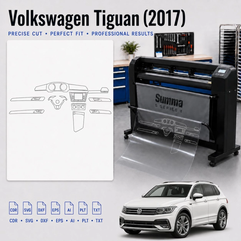 Plantilla de corte interior Volkswagen Tiguan 2017 para PPF y vinilo