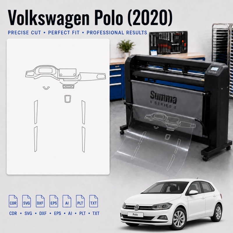 Volkswagen Polo 2020 Interior PPF & Wrap Cutting Template