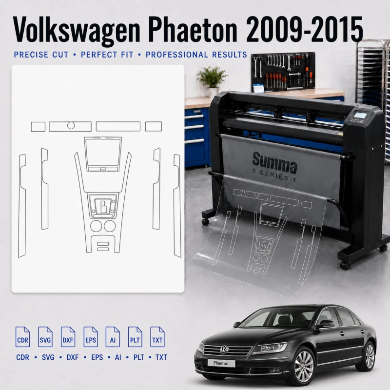 Volkswagen Phaeton 2009 2015 Interior PPF & Wrap Cutting Template
