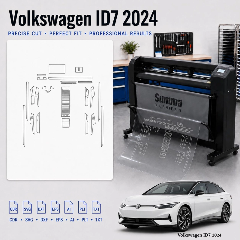 Volkswagen Id7 2024 interieur PPF- en wrap-sjabloon