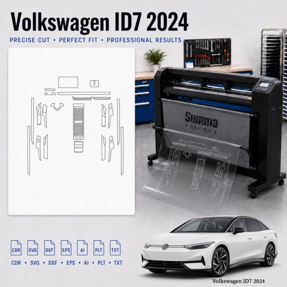 Dima di taglio interni Volkswagen Id7 2024 per PPF e wrapping