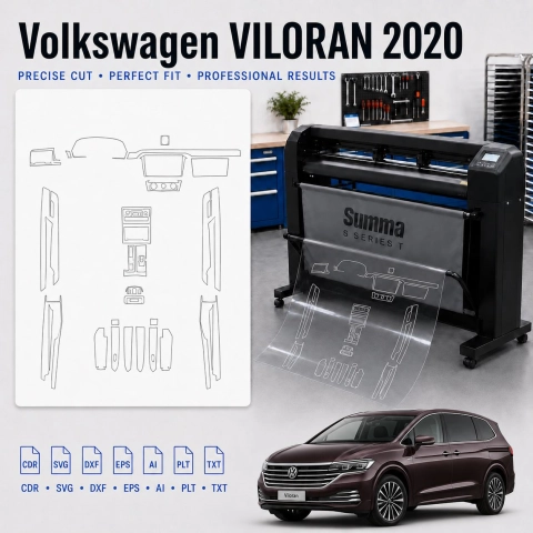 Gabarit de découpe intérieur Volkswagen Variant 2018 pour PPF et covering
