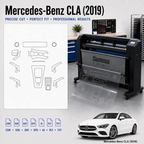 Mercedes Benz Cla 2019 Interior PPF & Wrap Cutting Template