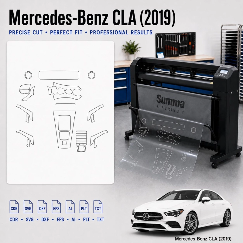 Plantilla de corte interior Mercedes Benz Cla 2019 para PPF y vinilo