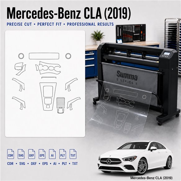 Mercedes Benz Cla 2019 Interior PPF & Wrap Cutting Template
