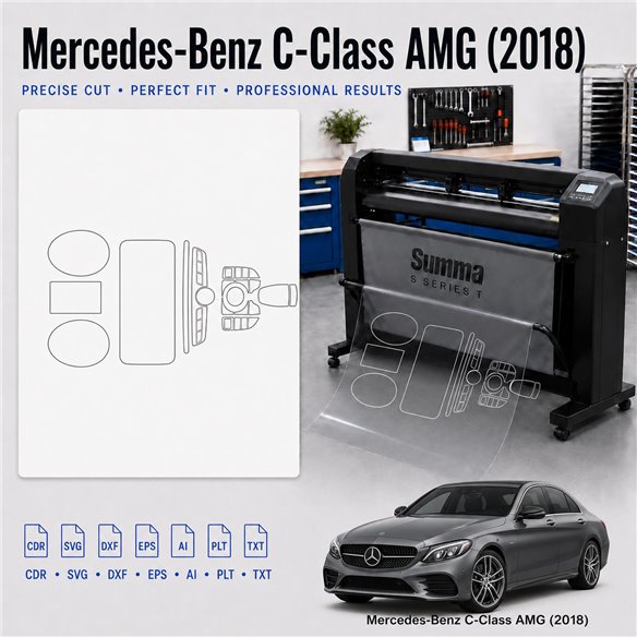 Gabarit de découpe intérieur Mercedes Benz C Class Amg 2018 pour PPF et covering