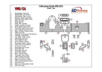 Volkswagen Beetle 2006-2011 Full Set, Soft roof-Coupe Not-Cabrio Interior BD Dash Trim Kit