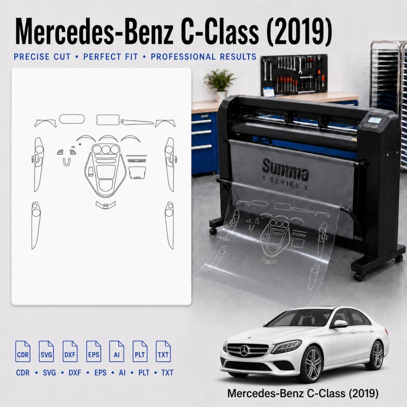 Dima di taglio interni Mercedes Benz C Class 2019 per PPF e wrapping