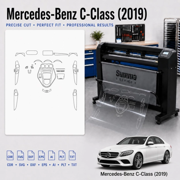 Dima di taglio interni Mercedes Benz C Class 2019 per PPF e wrapping