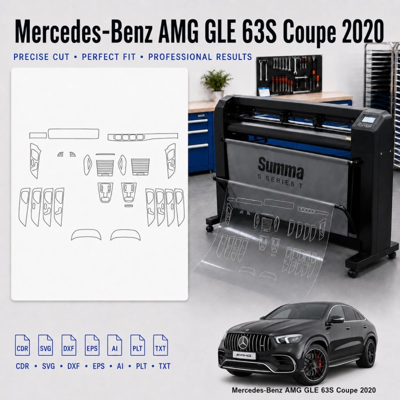 Mercedes Benz Amg GLE 63S Coupe 2020 interieur PPF- en wrap-sjabloon