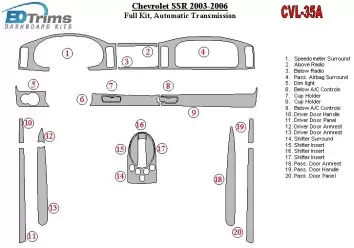 Chevrolet SSR 2003-2006 Full Set Decor de carlinga su interior