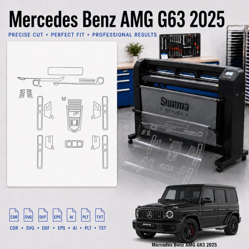 Mercedes Benz Amg G63 2025 interieur PPF- en wrap-sjabloon