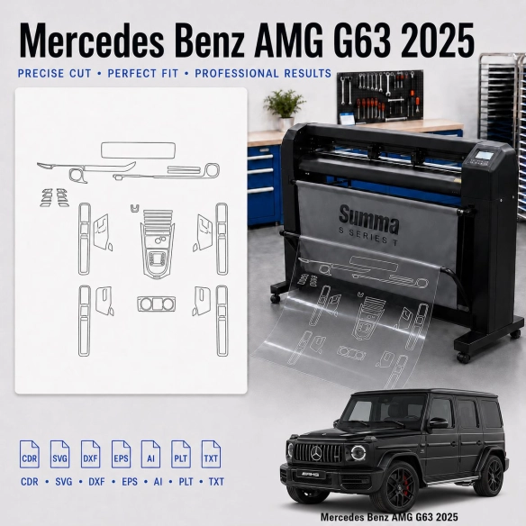 Gabarit de découpe intérieur Mercedes Benz Amg G63 2025 pour PPF et covering