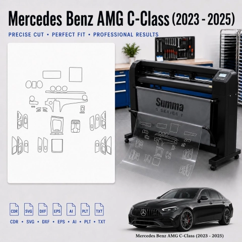 Mercedes Benz Amg C Class 2023 2025 Interior PPF & Wrap Cutting Template