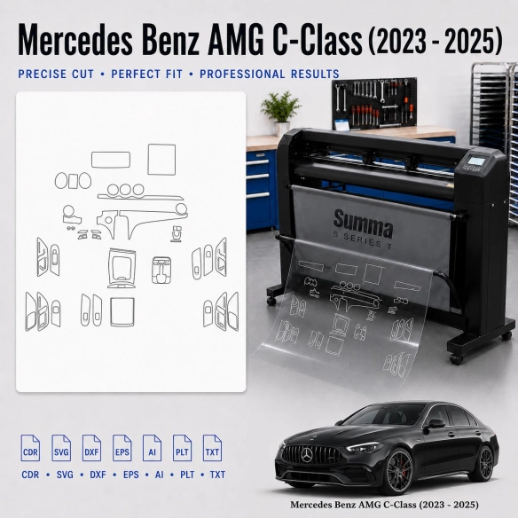 Dima di taglio interni Mercedes Benz Amg C Class 2023 2025 per PPF e wrapping