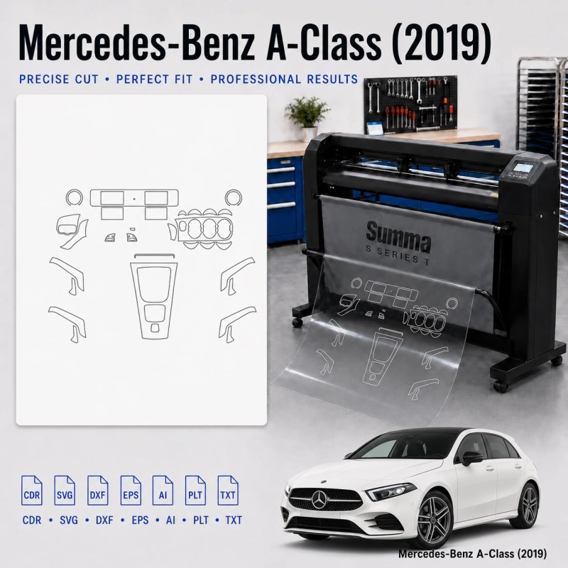Mercedes Benz A Class Sedan 2024 Interior PPF & Wrap Cutting Template