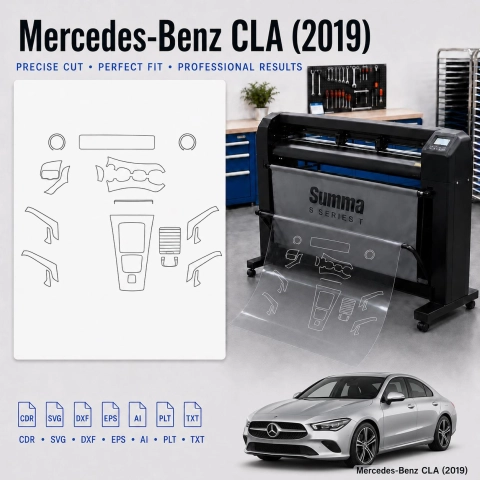 Mercedes Benz A Class 2019 Interior PPF & Wrap Cutting Template