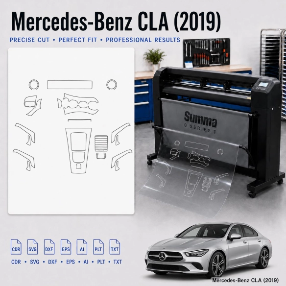 Mercedes Benz A Class 2019 Innenraum PPF- & Folien-Schneidevorlage