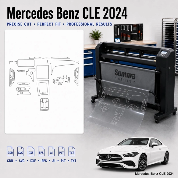 Mercedes Benz Cle 2024 interieur PPF- en wrap-sjabloon