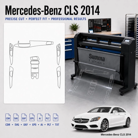 Mercedes Benz CLS 2014 Interior PPF & Wrap Cutting Template