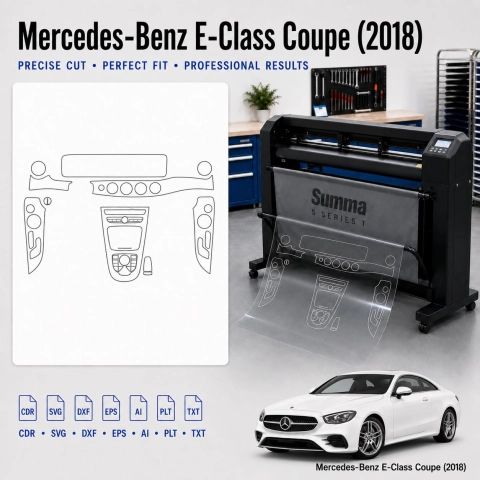 Mercedes Benz E Class Coupe 2018 Interior PPF & Wrap Cutting Template