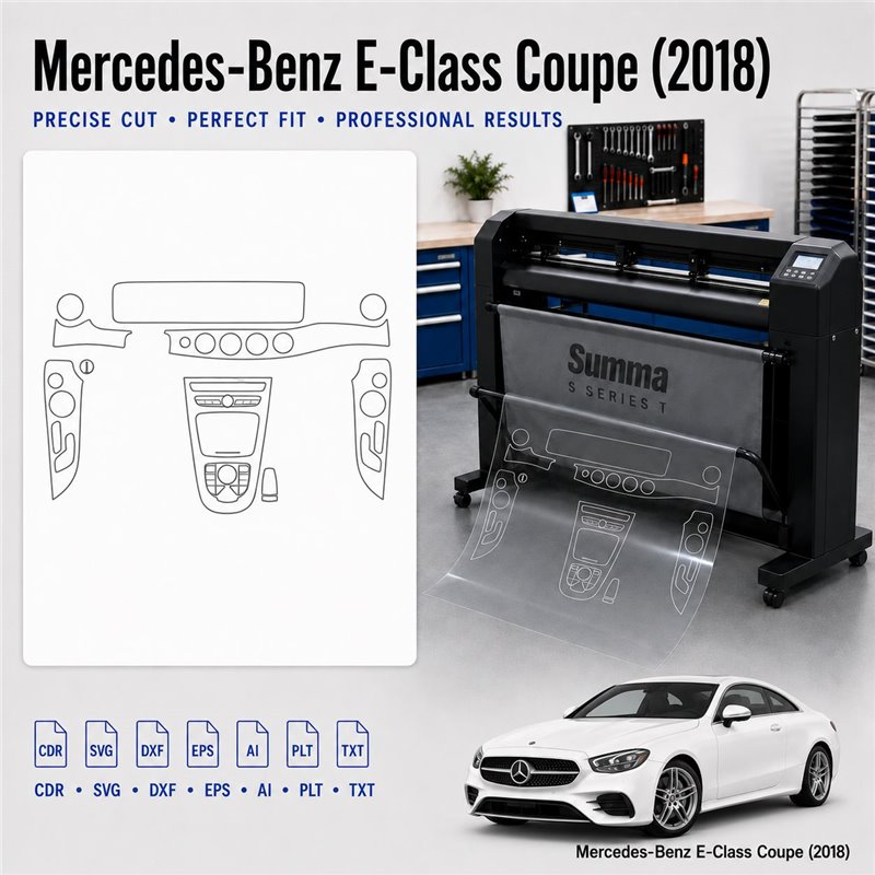 Gabarit de découpe intérieur Mercedes Benz E Class Coupe 2018 pour PPF et covering
