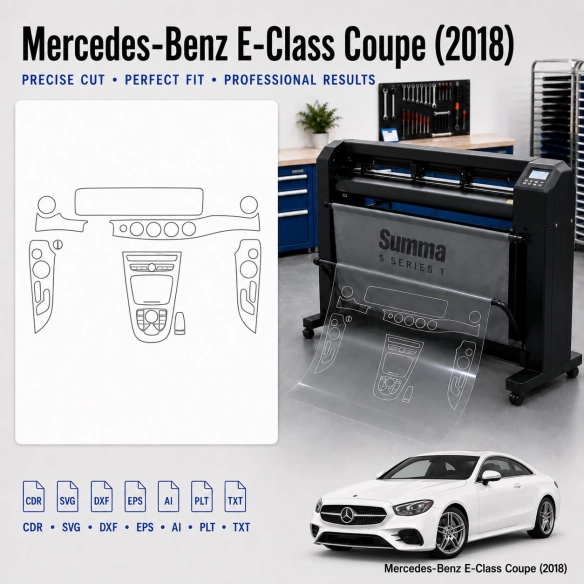 Plantilla de corte interior Mercedes Benz E Class Coupe 2018 para PPF y vinilo
