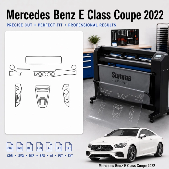 Mercedes Benz E Class Coupe 2022 interieur PPF- en wrap-sjabloon