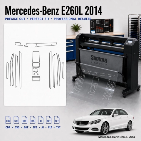 Mercedes Benz E260l 2014 interieur PPF- en wrap-sjabloon