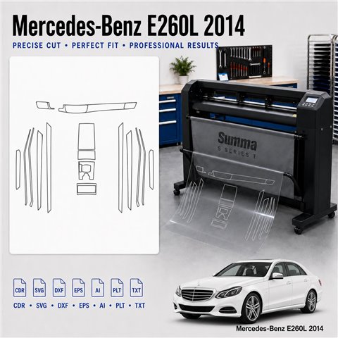 Mercedes Benz E260l 2014 Interior PPF & Wrap Cutting Template