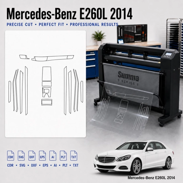 Mercedes Benz E260l 2014 Interior PPF & Wrap Cutting Template