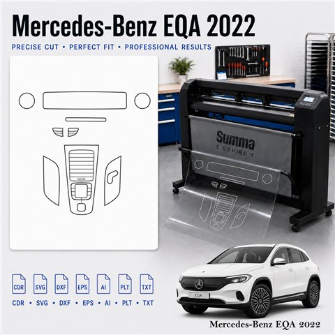 Mercedes Benz Eqa 2022 Interior PPF & Wrap Cutting Template