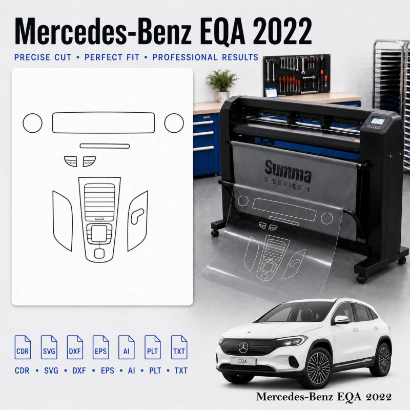 Gabarit de découpe intérieur Mercedes Benz Eqa 2022 pour PPF et covering