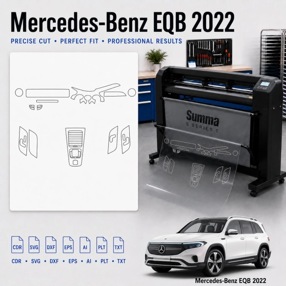 Mercedes Benz Eqb 2022 Innenraum PPF- & Folien-Schneidevorlage