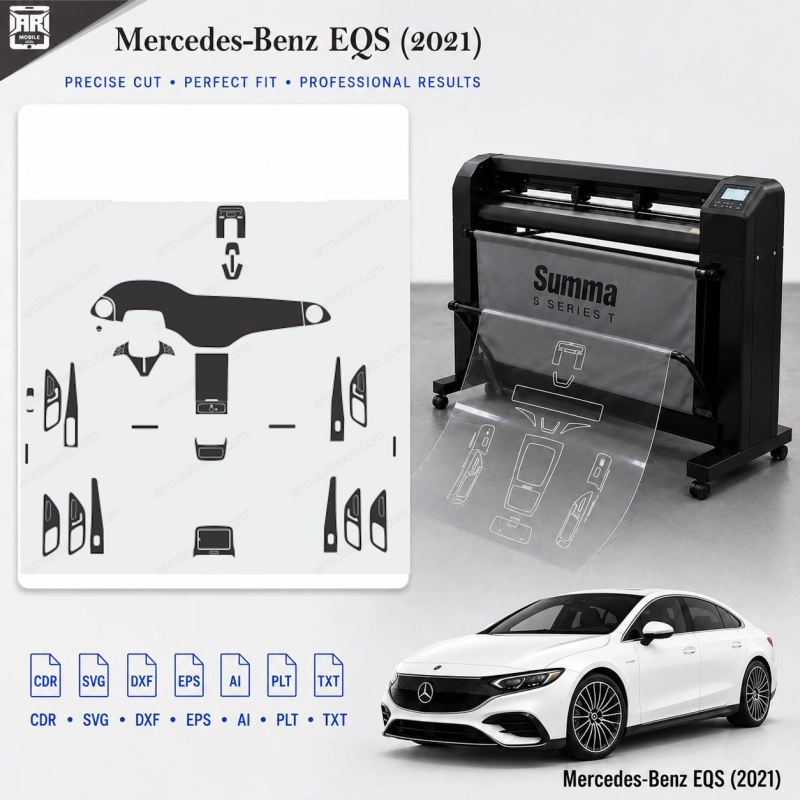 Dima di taglio interni Mercedes Benz Eqs 2021 per PPF e wrapping