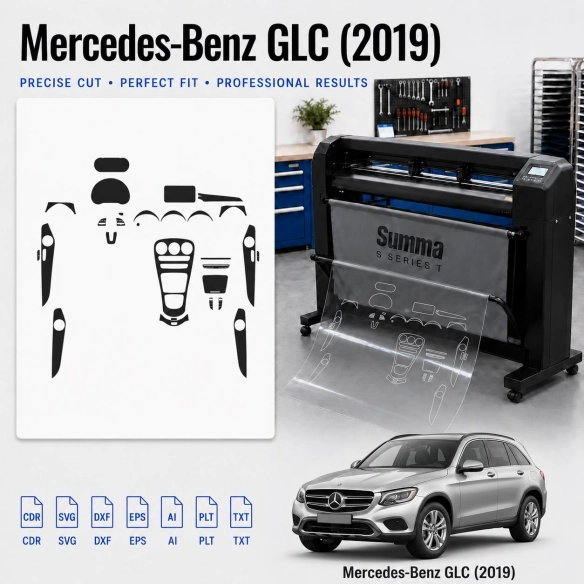 Gabarit de découpe intérieur Mercedes Benz GLC 2019 pour PPF et covering