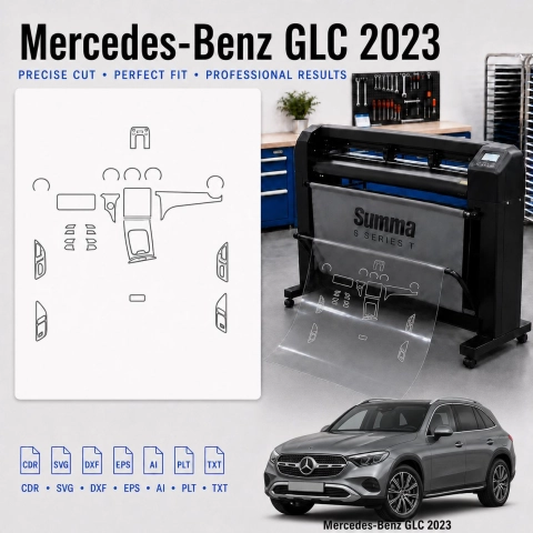 Mercedes Benz GLC 2023 Interior PPF & Wrap Cutting Template