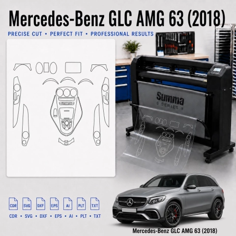 Plantilla de corte interior Mercedes Benz GLC Amg 63 2018 para PPF y vinilo