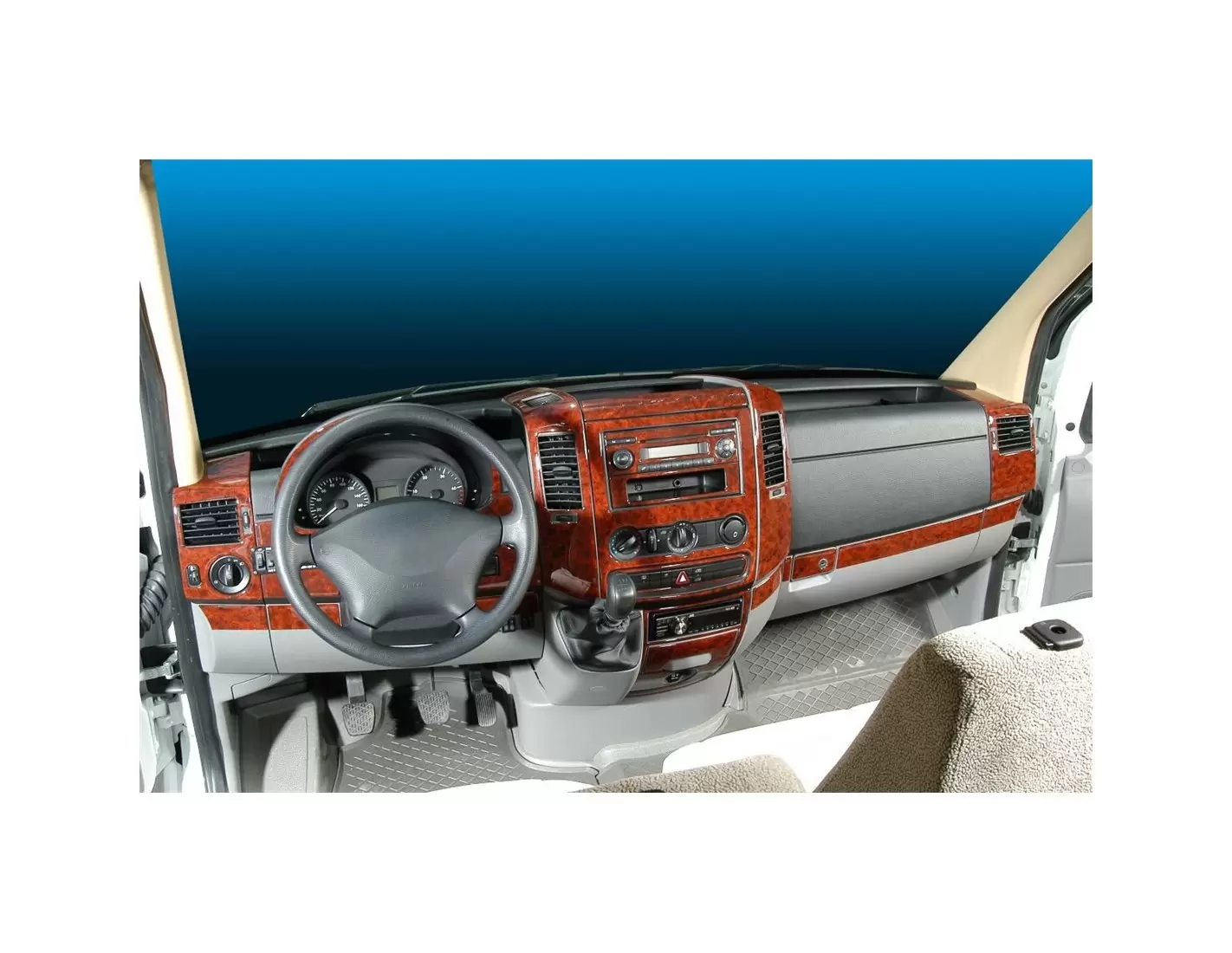 Volkswagen Crafter 04.2006 3M 3D Interior Dashboard Trim Kit Dash Trim Dekor 40-Parts