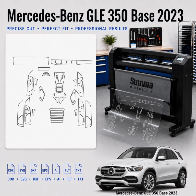 Mercedes Benz GLE 350 Base 2023 Innenraum PPF- & Folien-Schneidevorlage